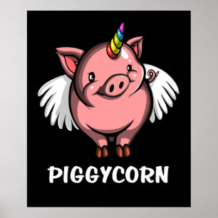 Poster Piggycorn Pig Unicorn Fazenda Magnética Animal