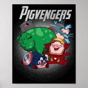 Poster Pigvengers Reúnem Super Animais Heróis