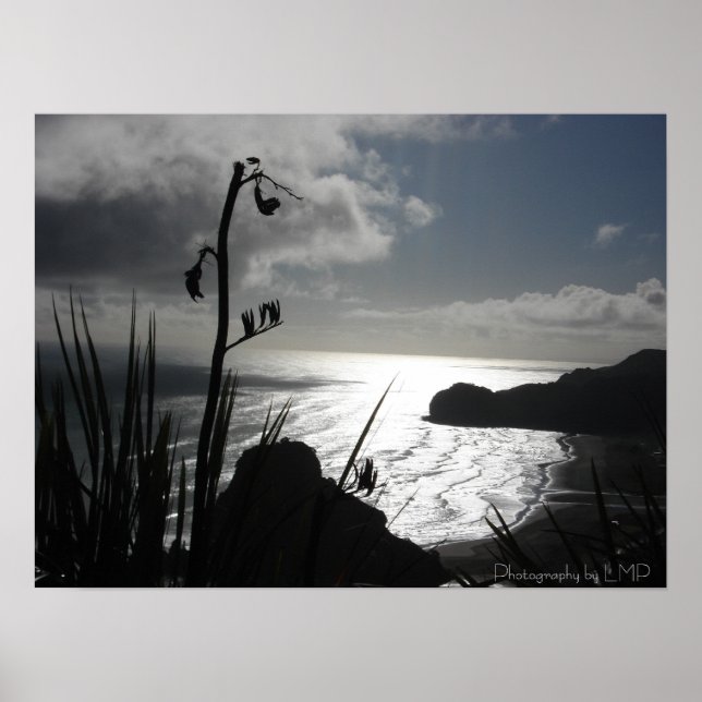 Poster Piha, NZ, Fotografia por LMP (Frente)