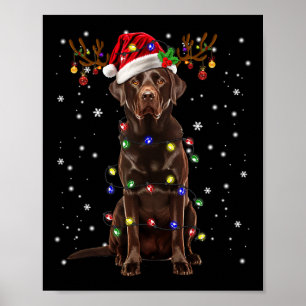 Poster Pijama de Luz de Árvore de Natal Labrador Lab Choc