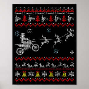 Poster Pijama de Moto de Terra Feio de Natal para Motocic