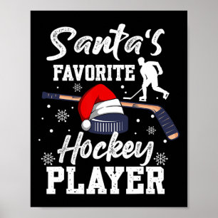 Poster Pijama de Natal do Jogador de Hóquei Favorito do P
