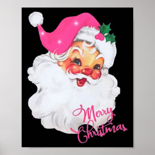 Poster Pijama Rosa Vintage Papai Noel Natal Feliz X