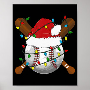 Poster Pijamas de Natal de beisebol engraçados para a fam