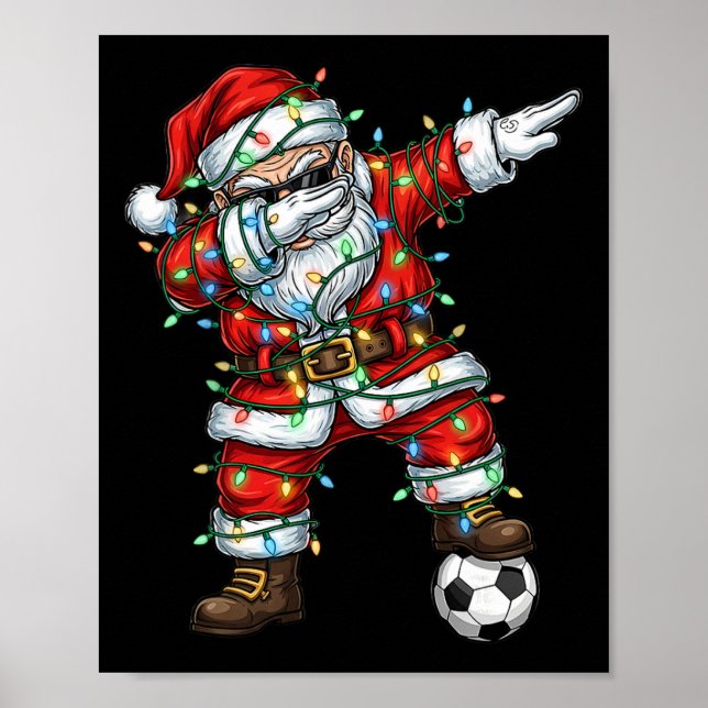 Poster Pijamas de Natal de Futebol do Papai Noel Dabbing  (Frente)