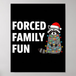 Poster Pijamas de Natal Divertidos Família Forçada Funny