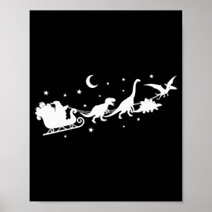 Poster Pijamas de Natal engraçados de dinossauro para a f