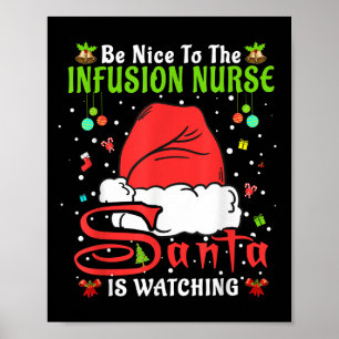 Poster Pijamas de Natal Santa Seja Legal com a Enfermeira