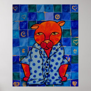 Poster Pijamas dos gatos