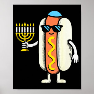 Poster Pijamas Judaicos Hotdog Engraçado Comida Hanukkah 