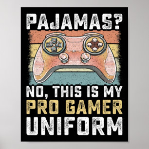 Poster Pijamas Nenhum Pro Gamer Divertidos Video Games Ra
