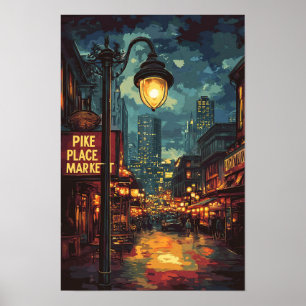 Poster Pike Place Market Seattle Washington Viagem