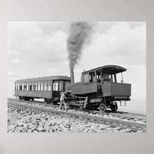 Póster Pikes Peak Railway, 1900. Foto Antiga