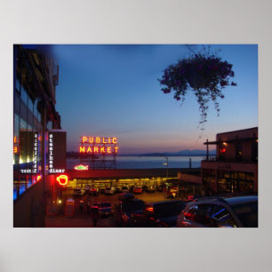 Póster Pikes Place Market - Seattle Public Market