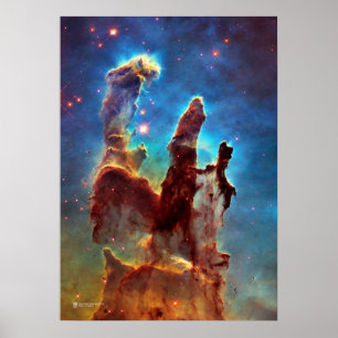 Poster Pilares da Criação. Nebulosa da Águia - Hubble