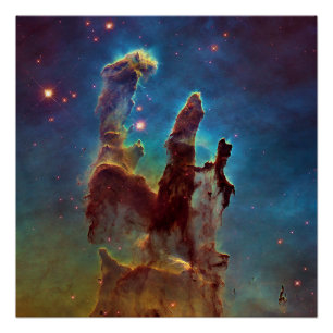 Póster Pilares de Criação Nebulosa da Águia Cosmos Abstra