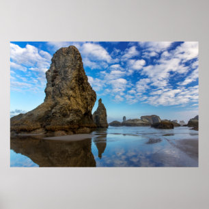 Póster Pilares de rocha na praia de Bandon em Bandon, Ore