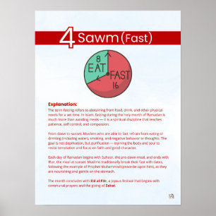 Poster Pilares do Islã - Sawm (Jejum) Vermelho