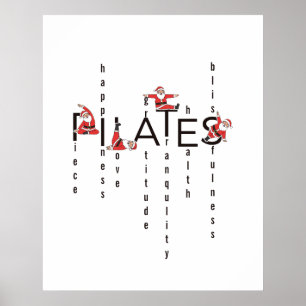 Poster Pilates Papai Noel Reformer Natal