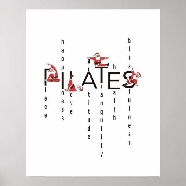 Poster Pilates Papai Noel Reformer Natal (Frente)