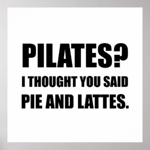 Poster Pilates Pie E Lattes Engraçados