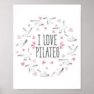 Poster Pilates Poses em forma de círculo