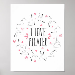 Poster Pilates Poses em forma de círculo