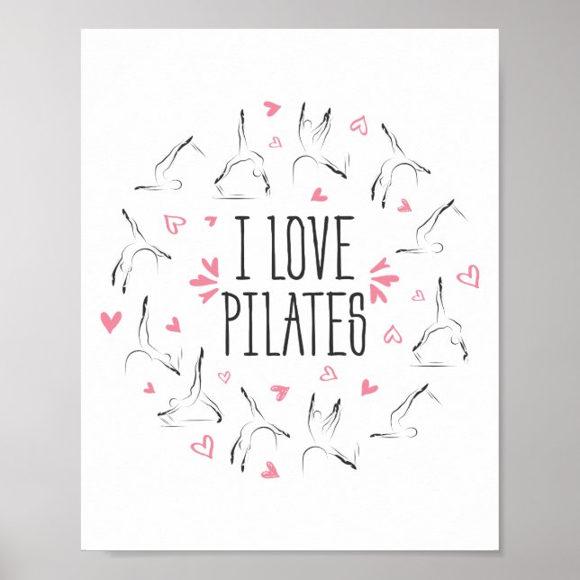 Poster Pilates Poses em forma de círculo (Frente)