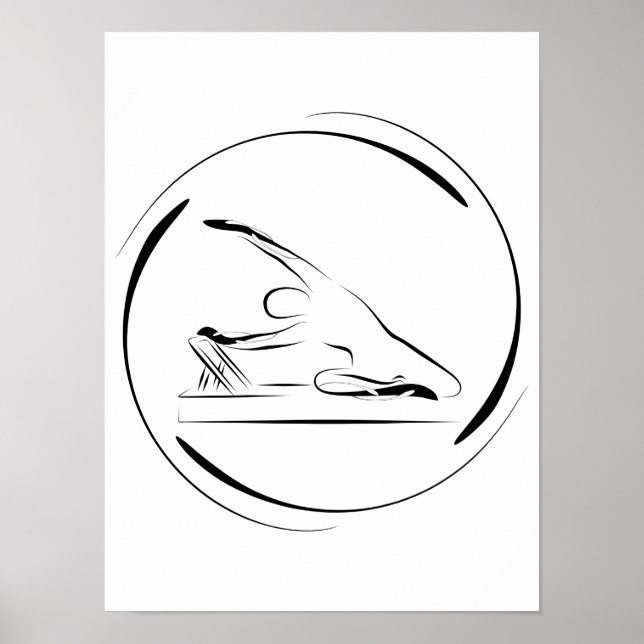 Poster Pilates sereia posam no reformador (Frente)