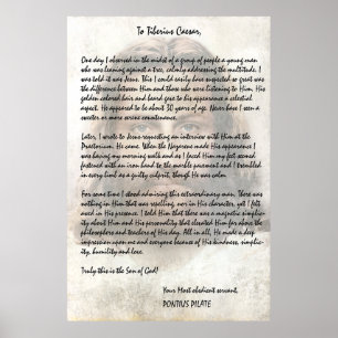 Poster Pilatos - Carta a César descrevendo o Cristo de Je