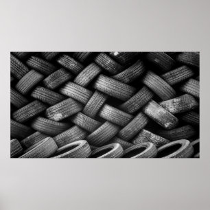 Poster Pilha de borracha empilhada utilizada