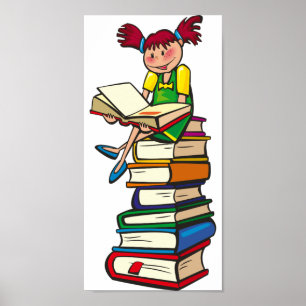 Póster Pilha de livros