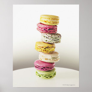 Póster Pilha de macaroons vibrantes