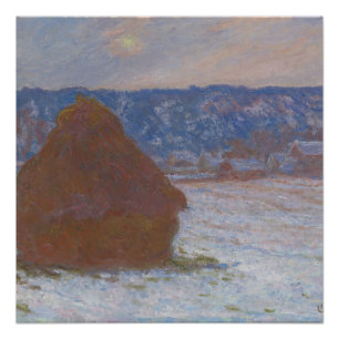 Póster Pilha de Trigo (Efeito na Neve, Dia de Sobrepesca)
