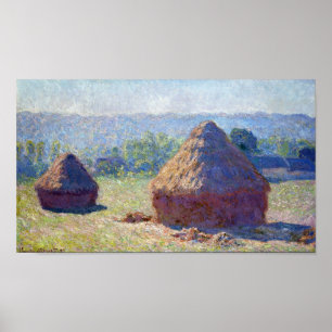 Poster Pilhas de trigo (fim de verão), Monet