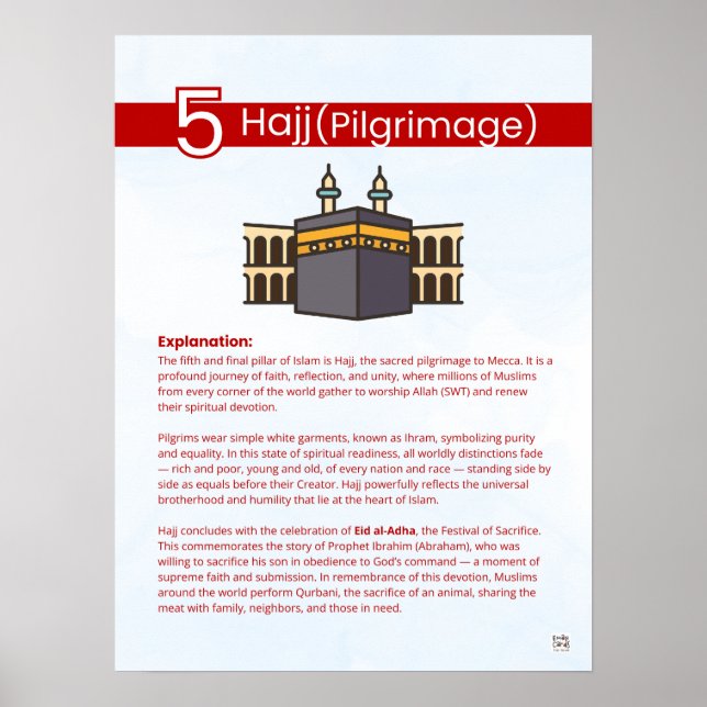 Poster Pillars of Islam - Hajj (Pilgrimage) Red (Frente)