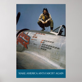 Poster Piloto Americano da Segunda Guerra Mundial MAAFA