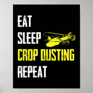 Poster Piloto Crop Duster AG Repetitivo de Coleta de Sono