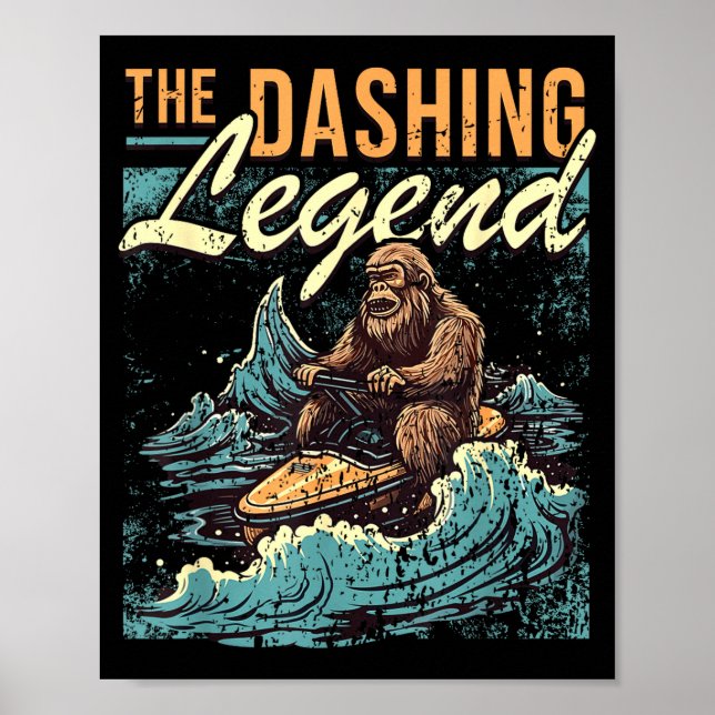 Poster Piloto de jet ski bigfoot sasquatch (Frente)
