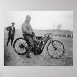 Póster Piloto de Motociclismo Papa, 1915. Foto Antiga