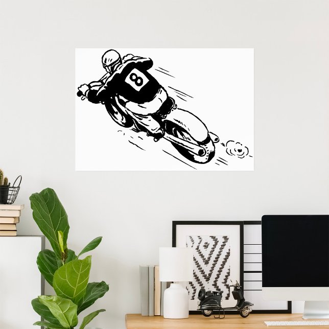 Poster Piloto de Motocross Número 8 Bicicleta de Terra Re (Criador carregado)