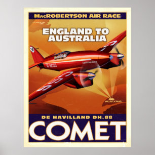 Poster piloto do ar do cometa do deHavelland DH88
