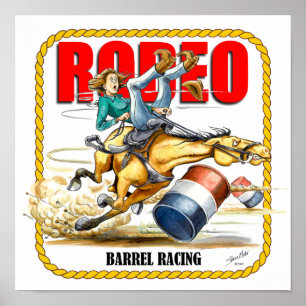 Poster Piloto do tambor do rodeio