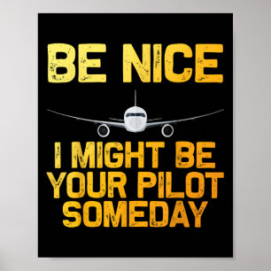 Poster Piloto Funny Design Para Aviões De Avião Para Mulh