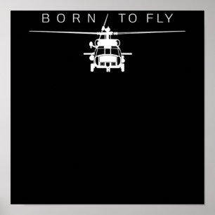 Poster Piloto Helicóptero da Aviação Militar Blackhawk - 