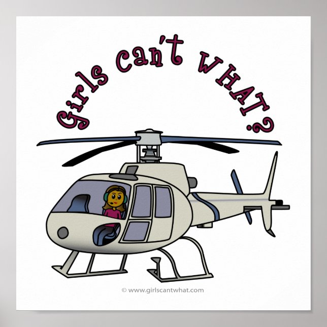 Poster Piloto Helicóptero Escuro (Frente)