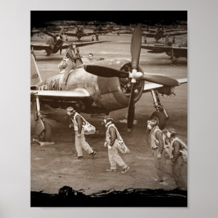 Póster Pilotos de caça que treinam nos raios P-47