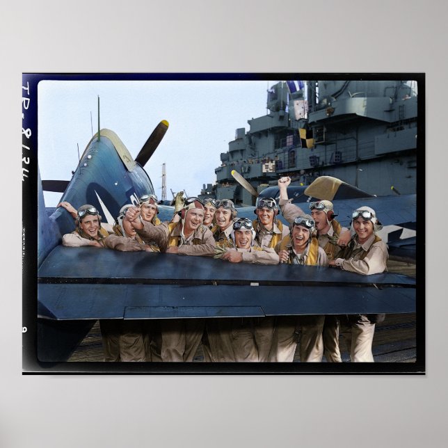 Póster Pilotos do USS Lexington CV16 (Frente)