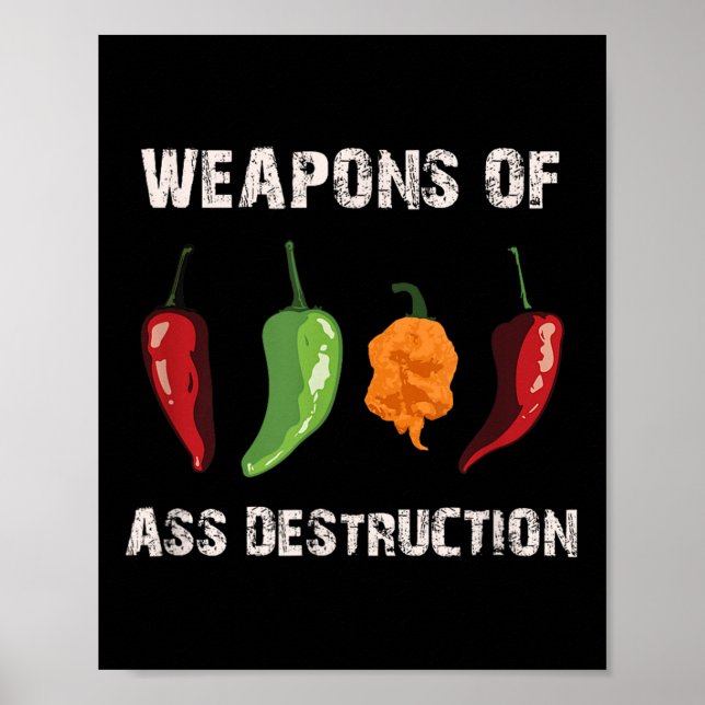Poster Pimenta Engraçada Cabeça Picante Comidas Quentes (Frente)