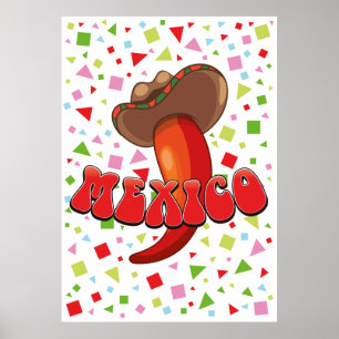 Poster Pimenta México Chilli festa fofa